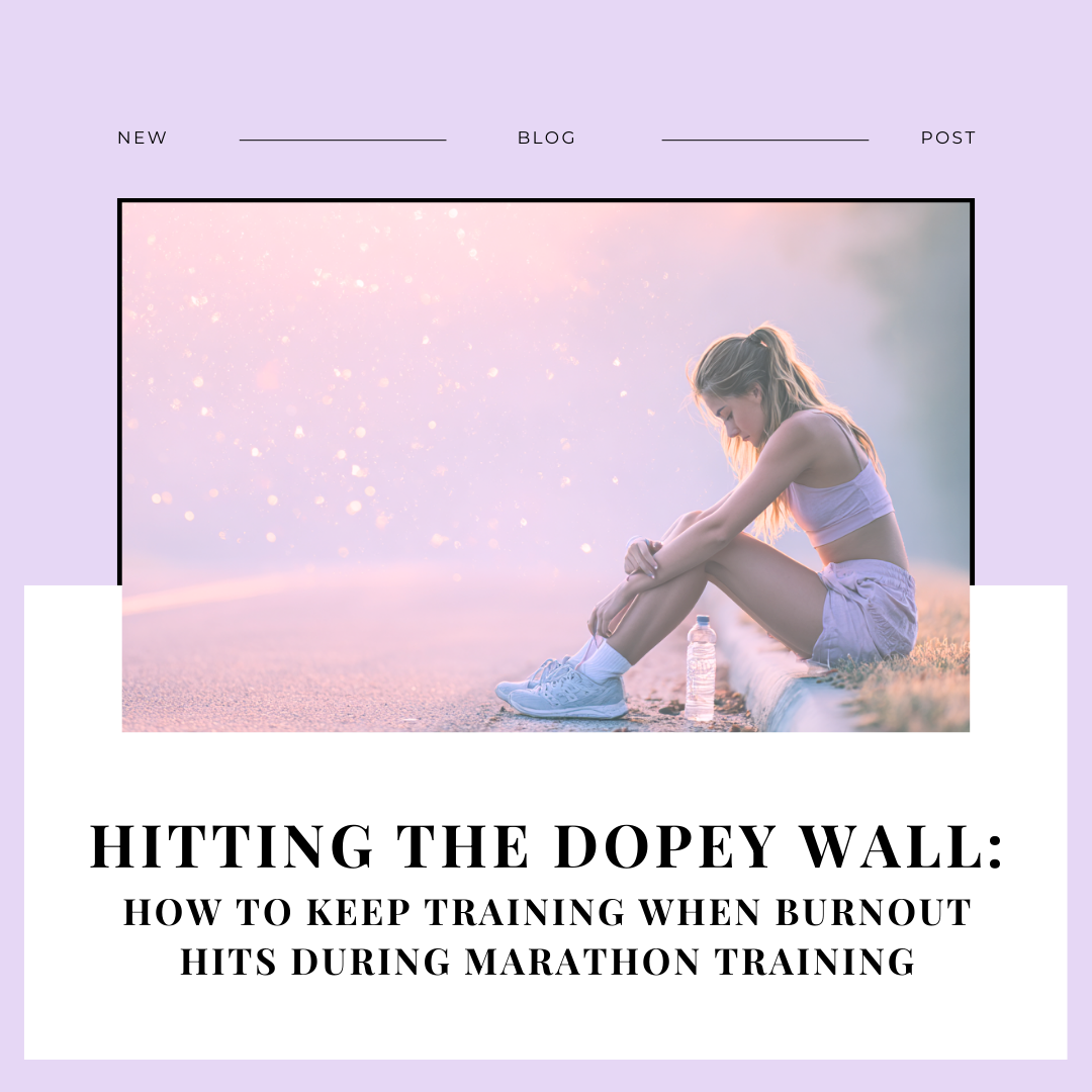 Runner sitting on the side of a quiet road at sunrise, pausing to rest during marathon training, symbolizing burnout during marathon prep